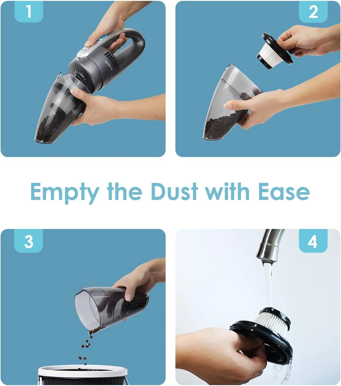 Oraimo Cordless Handheld Vacuum, Hand Held Vacuuming Cordless, Car Vacuum Cleaner Cordless, Effortlessly Clean Every Nook And Cranny, Lightweight, 3.5H Fast-Charging And Portable For Car, Home, Office 10 Oraimo Cordless Handheld Vacuum, Hand Held Vacuuming Cordless, Car Vacuum Cleaner Cordless, Effortlessly Clean Every Nook And Cranny, Lightweight, 3.5H Fast-Charging And Portable For Car, Home, Office - Image 8