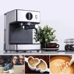 XiVue Italian Coffee Machine Semi Automatic Home Full Temperature Steam Pump Pressure Foaming Kitchen Appliances 15Bar 1.6L Stainless Steel -Small Appliance Store 61ufO hwUkL. AC SL1024
