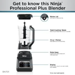 Ninja BN701 Professional Plus Blender, 1400 Peak Watts, 3 Functions For Smoothies, Frozen Drinks & Ice Cream With Auto IQ, 72-oz.* Total Crushing Pitcher & Lid, Dark Grey -Small Appliance Store 61vVOzZfPOL. AC SL1000