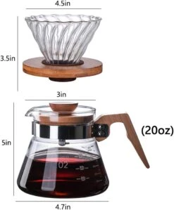 DUEBEL Pour Over Coffee Maker With Wooden Handle, 20oz High Borosilicate Glass Coffee Pot, Hand Drip Sharing Pot Filter Funnel Portable Coffee Maker Supplies With Base -Small Appliance Store 61yZBD7IKpL. AC SL1001