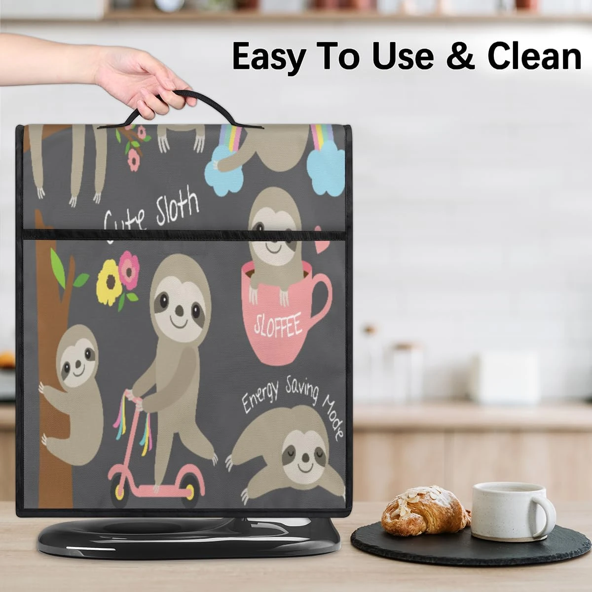 Cute Baby Sloth Coffee Machine Dust Cover Animal Sloth Stand Mixer Dust Cover Stand Mixer Cover Waterproof,Easy To Clean,Multi-Pocket 8 Cute Baby Sloth Coffee Machine Dust Cover Animal Sloth Stand Mixer Dust Cover Stand Mixer Cover Waterproof,Easy To Clean,Multi-Pocket - Image 6