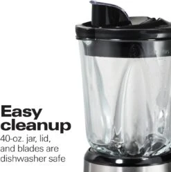 Hamilton Beach Wave Crusher Blender For Shakes And Smoothies With 40 Oz Glass Jar And 14 Functions, Ice Sabre Blades & 700 Watts For Consistently Smooth Results, Black + Stainless Steel (54221) -Small Appliance Store 61zwsSHndtL. AC SL1400