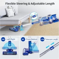 Moolan Cordless Vacuum Cleaner, 6 In 1 Rechargeable Lightweight Cordless Stick Vacuum With Powerful Suction, 40min Runtime 180° Rotating For Home Hardwood Floor -Small Appliance Store 711DAvhsHJL. AC SL1500