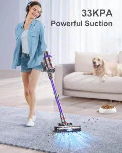 WLUPEL Cordless Vacuum Cleaner, 33Kpa Stick Vacuum Cleaner, 400W Handheld Vacuum With LED Touch Screen, 50mins Runtime For Pet Hair, Carpet And Hardwood Floor(KB-H015) -Small Appliance Store 7122RdTGvL. AC SL1500