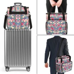 Cfpolar Coffee Maker Carrying Bag Colored Mermaid Sacles Travel Coffee Machine Bag Carrying Organizer Case Portable Single Serve Coffee Brewer Tote Bag Storage Bag For Camping Picnic -Small Appliance Store 7126zcq1xDL. AC SL1200