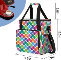 Cfpolar Coffee Maker Carrying Bag Abstract Geometric Colorful Pattern Travel Coffee Machine Bag Carrying Organizer Case Portable Single Serve Coffee Brewer Tote Bag Storage Bag For Camping Picnic -Small Appliance Store 712QdR0RKqL. AC SL1200