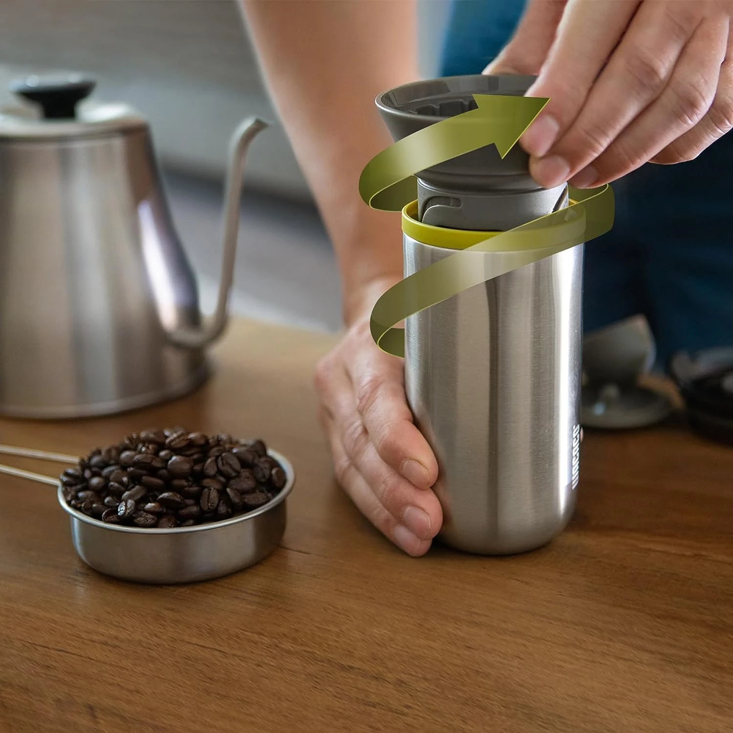 WACACO Cuppamoka Pour-Over Coffee Maker, Portable Drip Coffee Maker With 10 Cone Paper Filters, Manually Operated, Stainless Steel Coffee Brewer, 10 Fl Oz 4 WACACO Cuppamoka Pour-Over Coffee Maker, Portable Drip Coffee Maker With 10 Cone Paper Filters, Manually Operated, Stainless Steel Coffee Brewer, 10 Fl Oz - Image 2