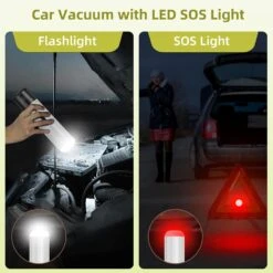 Chuboor Handheld Vacuum, 13000PA Powerful Car Vacuum Cleaner High Power Cordless Rechargeable, Portable Mini Vacuum With LED SOS Light, Small Hand Held Vacuuming Cordless, Dust Busters (P16-White) -Small Appliance Store 714dkwuq2L. AC SL1500