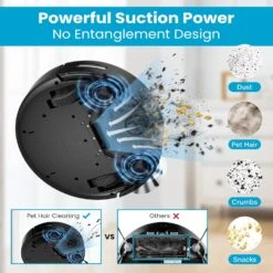 ROPVACNIC Robot Vacuum Cleaner With 3000Pa Cyclone Suction, APP/Voice/Remote Control, Automatic Self-Charging Robotic Vacuum, Scheduled Cleaning, Ideal For Pet Hair, Hard Floor, Low Carpet 14 ROPVACNIC Robot Vacuum Cleaner With 3000Pa Cyclone Suction, APP/Voice/Remote Control, Automatic Self-Charging Robotic Vacuum, Scheduled Cleaning, Ideal For Pet Hair, Hard Floor, Low Carpet -Small Appliance Store 715QiMU466L. AC SL1500