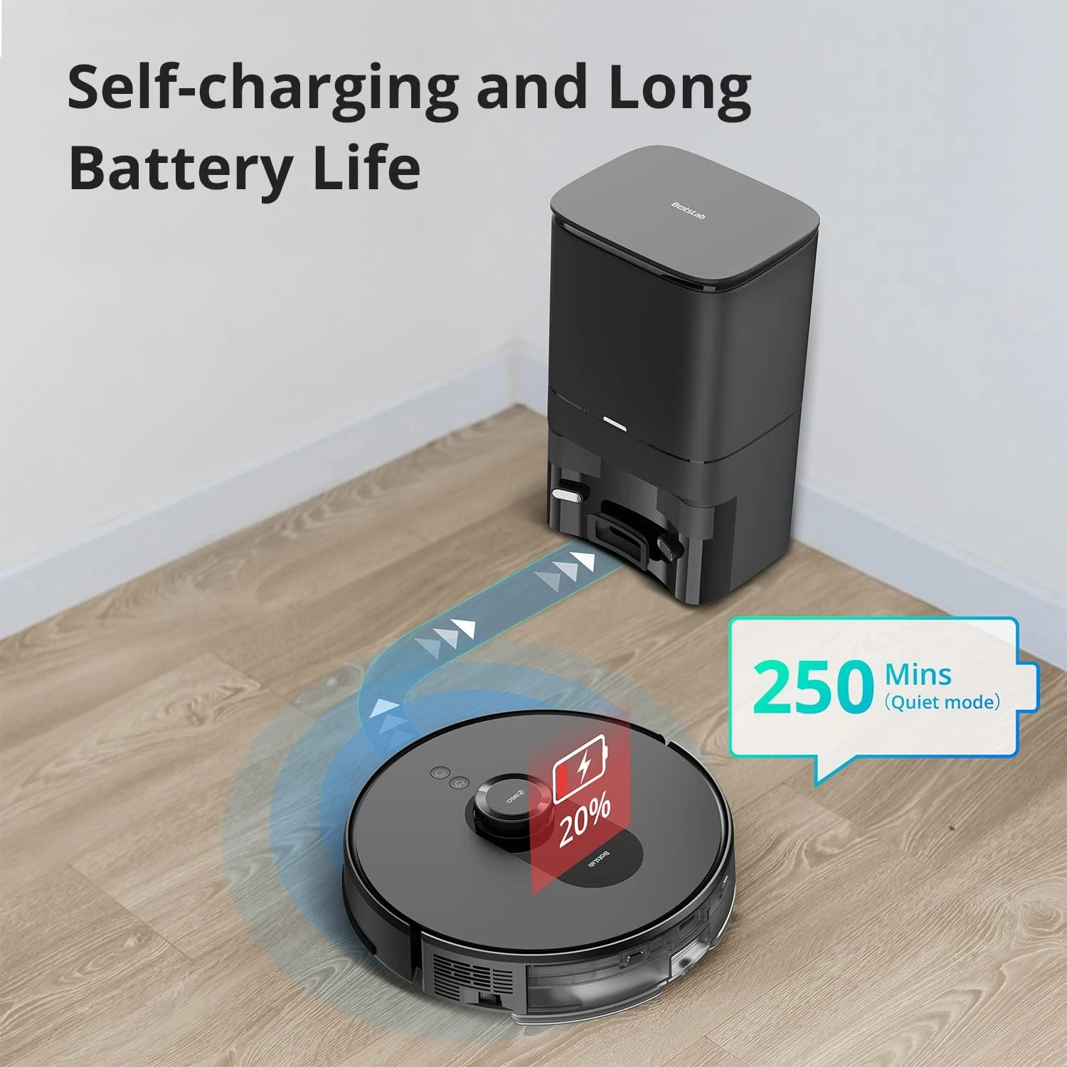 360 S8 Plus Robot Vacuum And Mop Combo, Botslab Self-Empty LIDAR Navigation Smart Mapping Robot, 2700Pa Suction, Carpet Detection, Work With Alexa, WIFI, APP, Ideal For Pet Hair, Hard Floor And Carpet 7 360 S8 Plus Robot Vacuum And Mop Combo, Botslab Self-Empty LIDAR Navigation Smart Mapping Robot, 2700Pa Suction, Carpet Detection, Work With Alexa, WIFI, APP, Ideal For Pet Hair, Hard Floor And Carpet - Image 5