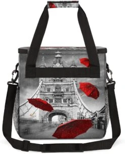 Cfpolar Coffee Maker Carrying Bag Bridge Flying Red Umbrellas Travel Coffee Machine Bag Carrying Organizer Case Portable Single Serve Coffee Brewer Tote Bag Storage Bag For Camping Picnic -Small Appliance Store 715mVdBVzeL. AC SL1200