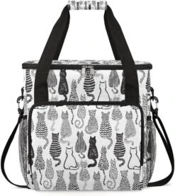 Cfpolar Coffee Maker Carrying Bag Cute Cat Travel Coffee Machine Bag Carrying Organizer Case Portable Single Serve Coffee Brewer Tote Bag Storage Bag For Camping Picnic