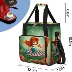 Cfpolar Coffee Maker Carrying Bag Cartoon Mermaid Seashell Travel Coffee Machine Bag Carrying Organizer Case Portable Single Serve Coffee Brewer Tote Bag Storage Bag For Camping Picnic -Small Appliance Store 716msRLf4rL. AC SL1200