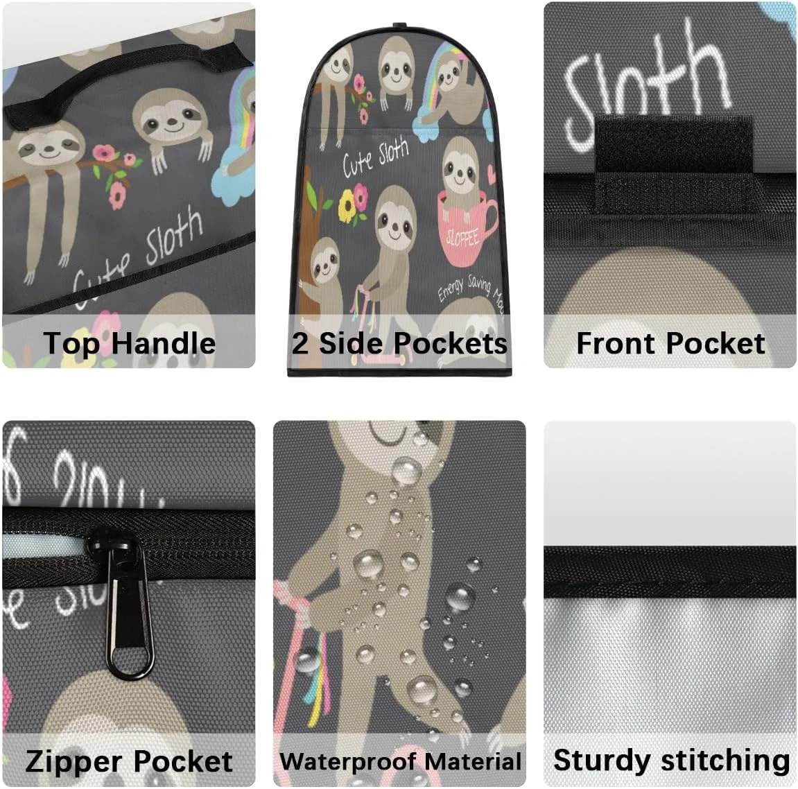 Cute Baby Sloth Coffee Machine Dust Cover Animal Sloth Stand Mixer Dust Cover Stand Mixer Cover Waterproof,Easy To Clean,Multi-Pocket 6 Cute Baby Sloth Coffee Machine Dust Cover Animal Sloth Stand Mixer Dust Cover Stand Mixer Cover Waterproof,Easy To Clean,Multi-Pocket - Image 4