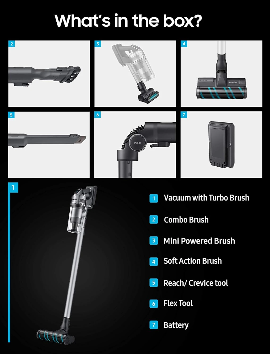 Samsung Jet 75 Stick Cordless Lightweight Vacuum Cleaner With Removable Long Lasting Battery And 200 Air Watt Suction Power, Complete With 180 Deg Swivel Brush, Titan Silver 4 Samsung Jet 75 Stick Cordless Lightweight Vacuum Cleaner With Removable Long Lasting Battery And 200 Air Watt Suction Power, Complete With 180 Deg Swivel Brush, Titan Silver - Image 2