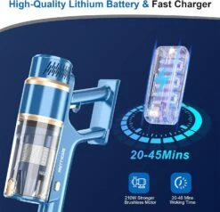 PRETTYCARE Cordless Vacuum Cleaner, 28Kpa Stick Vacuum With Powerful Brushless Motor, LED Touch Display, 45 Mins Long Runtime, Lightweight Vacuum Cleaner For Hard Floor Carpet Pet Hair, P2 -Small Appliance Store 717adf8Xb2L. AC SL1500