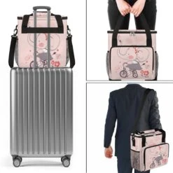 Cfpolar Coffee Maker Carrying Bag Cute Elephant Pink Butterfly Travel Coffee Machine Bag Carrying Organizer Case Portable Single Serve Coffee Brewer Tote Bag Storage Bag For Camping Picnic -Small Appliance Store 717qYoAzBBL. AC SL1200