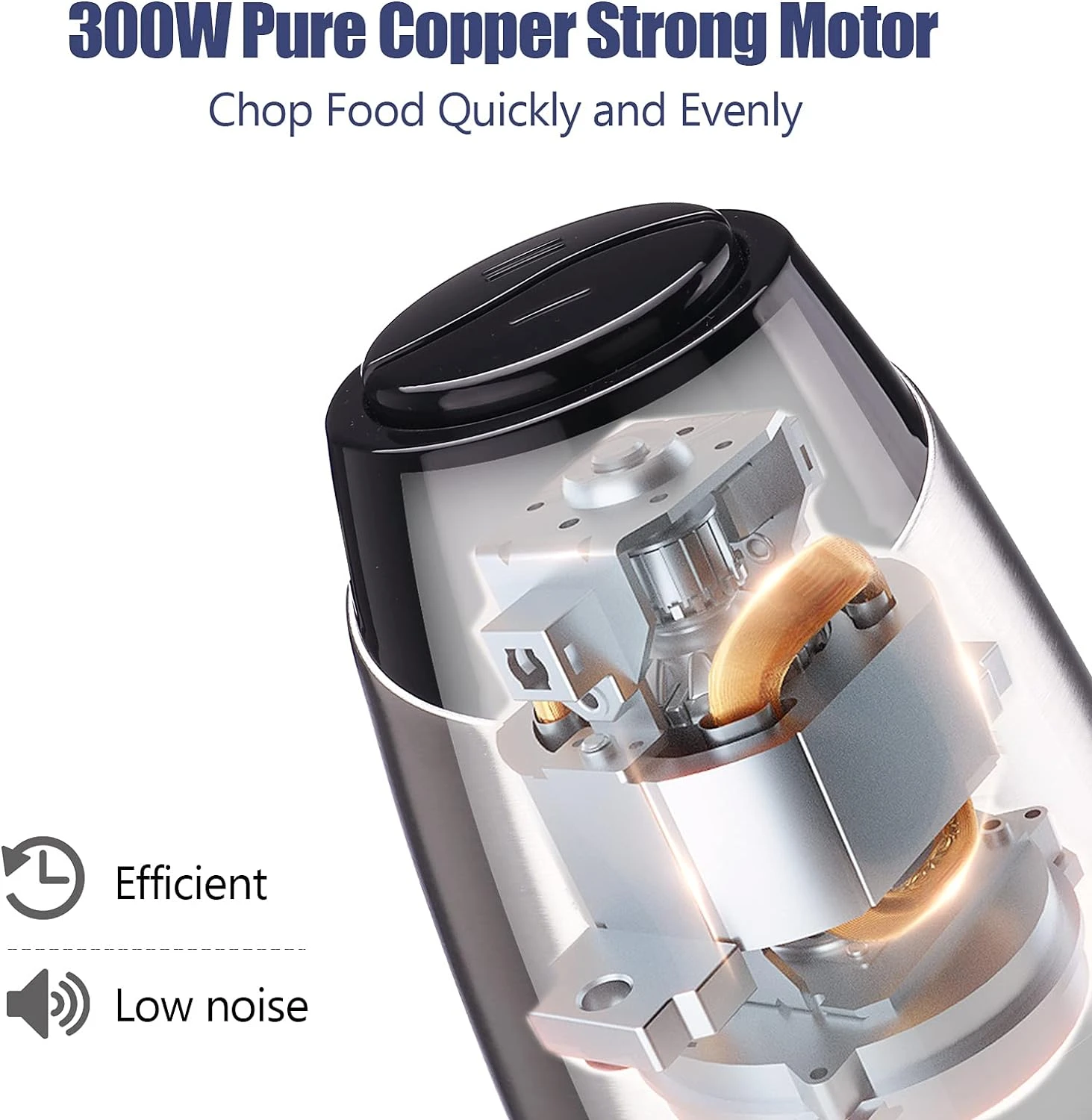 Electric Food Chopper, 8-Cup Food Processor By Homeleader, 2L Glass Bowl Grinder For Meat, Vegetables, Fruits And Nuts, Stainless Steel Motor Unit And 4 Sharp Blades, 300W 7 Electric Food Chopper, 8-Cup Food Processor By Homeleader, 2L Glass Bowl Grinder For Meat, Vegetables, Fruits And Nuts, Stainless Steel Motor Unit And 4 Sharp Blades, 300W - Image 5