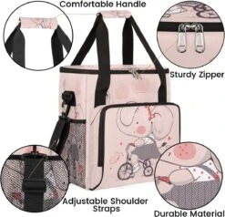 Cfpolar Coffee Maker Carrying Bag Cute Elephant Pink Butterfly Travel Coffee Machine Bag Carrying Organizer Case Portable Single Serve Coffee Brewer Tote Bag Storage Bag For Camping Picnic -Small Appliance Store 718QbMm9ytL. AC SL1200
