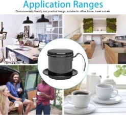 Otufan Vietnamese Coffee Drip, Stainless Steel Cup Vietnamese Coffee Drip Filter Maker Suitable For Home Office Cappuccino Mocha Tools Frother Cup(Black) -Small Appliance Store 718juFCvN L. AC SL1001