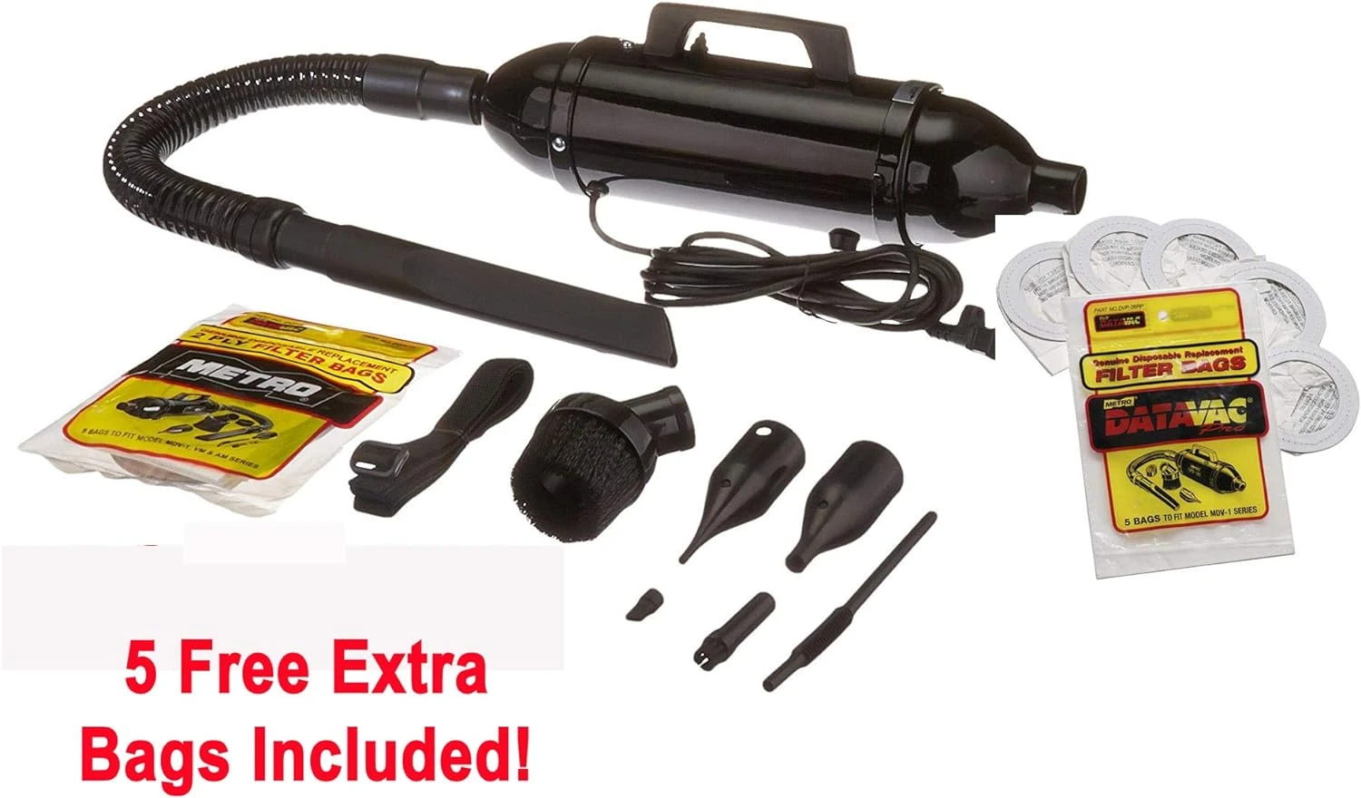 Metro Vac Electric DataVac Pro Series VAC N Blo | Model MDV-1BA | Computer Vacuum | Blower |Cleaner | Duster | Made In The USA | Includes 5 Bonus Bags! (1) 4 Metro Vac Electric DataVac Pro Series VAC N Blo | Model MDV-1BA | Computer Vacuum | Blower |Cleaner | Duster | Made In The USA | Includes 5 Bonus Bags! (1) - Image 2