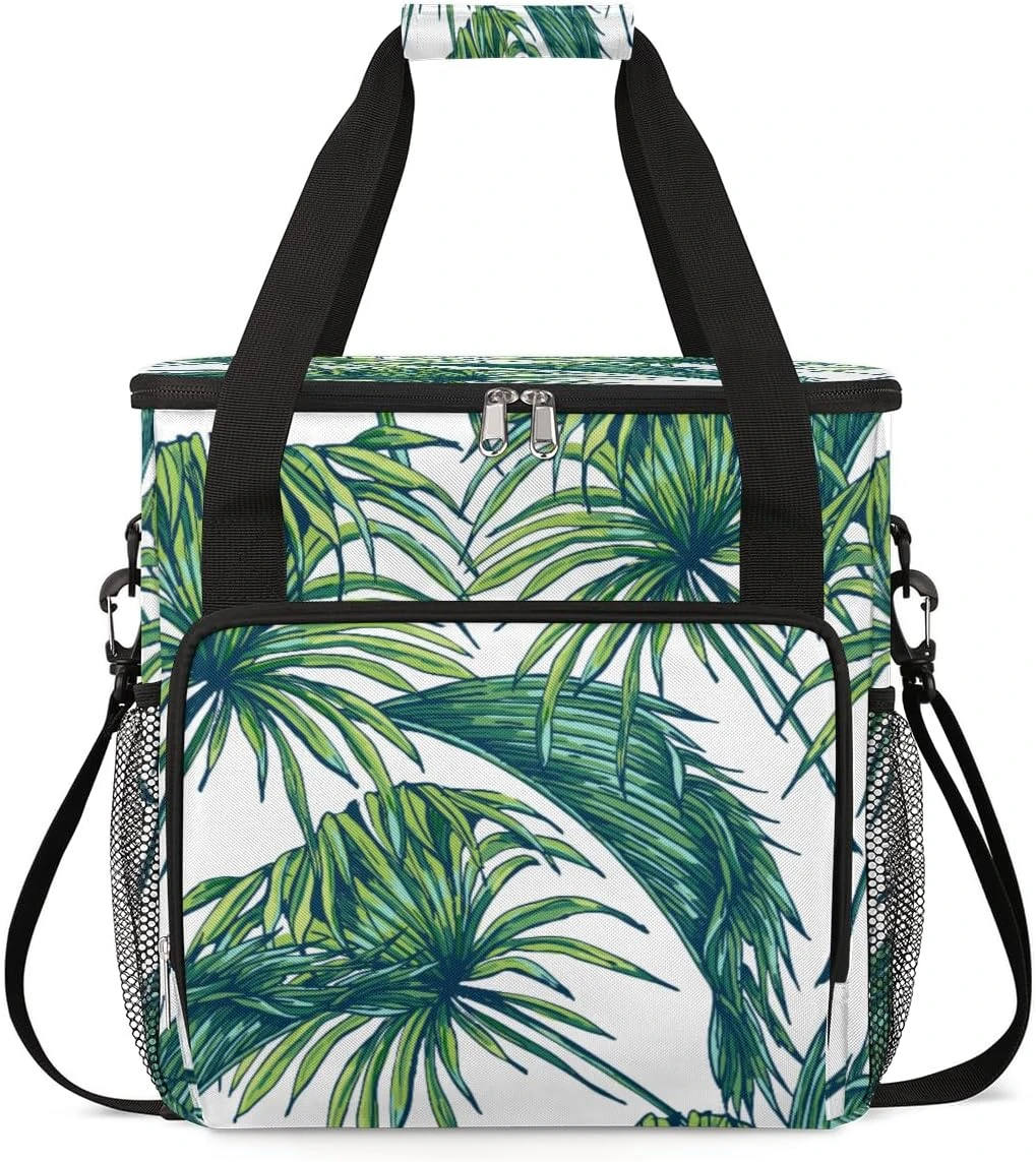 Cfpolar Coffee Maker Carrying Bag Green Leaves Palm Travel Coffee Machine Bag Carrying Organizer Case Portable Single Serve Coffee Brewer Tote Bag Storage Bag For Camping Picnic 4 Cfpolar Coffee Maker Carrying Bag Green Leaves Palm Travel Coffee Machine Bag Carrying Organizer Case Portable Single Serve Coffee Brewer Tote Bag Storage Bag For Camping Picnic - Image 2