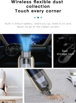 FOSENHL Portable Cordless Handheld Vacuum Car Vacuum Cleaner High Power,with Removeable Handle And Flashlight Function -Small Appliance Store 71BRIh5k9 L. AC SL1487