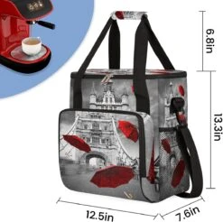 Cfpolar Coffee Maker Carrying Bag Bridge Flying Red Umbrellas Travel Coffee Machine Bag Carrying Organizer Case Portable Single Serve Coffee Brewer Tote Bag Storage Bag For Camping Picnic -Small Appliance Store 71BpOh1f5HL. AC SL1200