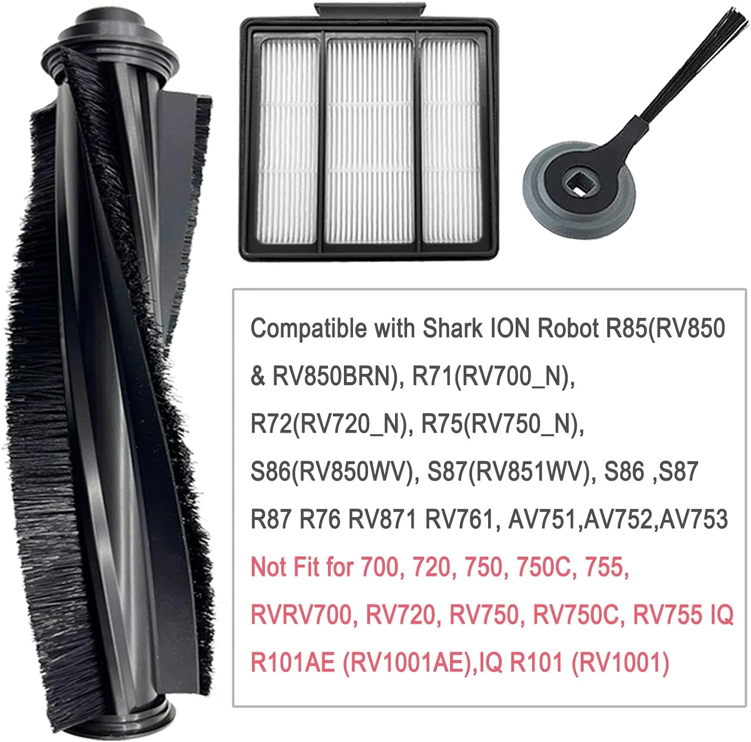 LesinaVac Replacement Parts For Shark ION Robot AV752 AV753 AV751 R85 RV850 RV850WV S87 RV851WV RV700_N RV720_N RV750_N RV761 Vacuum Cleaner Replacment Parts Pack Of 1 Main Brush, 4 Hepa Filters, 8 Side Brushes 4 LesinaVac Replacement Parts For Shark ION Robot AV752 AV753 AV751 R85 RV850 RV850WV S87 RV851WV RV700_N RV720_N RV750_N RV761 Vacuum Cleaner Replacment Parts Pack Of 1 Main Brush, 4 Hepa Filters, 8 Side Brushes - Image 2