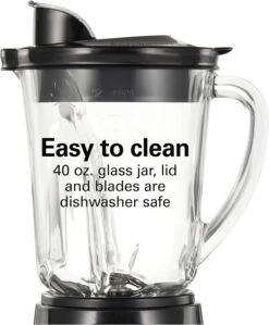 Hamilton Beach Power Elite Wave Action Blender-for Shakes & Smoothies, Puree, Crush Ice, 40 Oz Glass Jar, 12 Functions, Stainless Steel Ice Sabre-Blades, Black (58148A) -Small Appliance Store 71C9ecB5P2L. AC SL1500