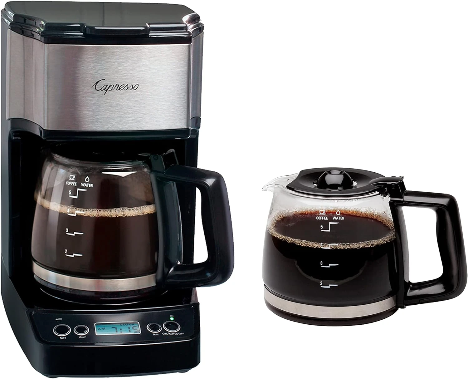 Capresso 5-Cup Mini Drip Stainless Steel Coffee Maker And Extra 5-Cup Carafe