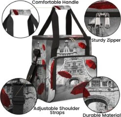 Cfpolar Coffee Maker Carrying Bag Bridge Flying Red Umbrellas Travel Coffee Machine Bag Carrying Organizer Case Portable Single Serve Coffee Brewer Tote Bag Storage Bag For Camping Picnic -Small Appliance Store 71GyqCZ9KL. AC SL1200