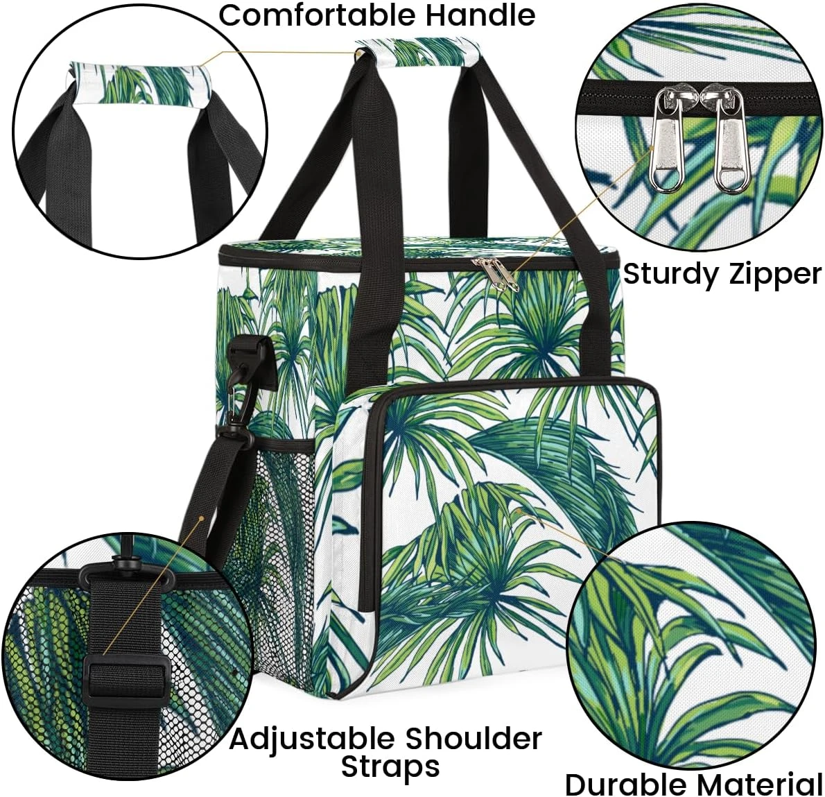 Cfpolar Coffee Maker Carrying Bag Green Leaves Palm Travel Coffee Machine Bag Carrying Organizer Case Portable Single Serve Coffee Brewer Tote Bag Storage Bag For Camping Picnic 9 Cfpolar Coffee Maker Carrying Bag Green Leaves Palm Travel Coffee Machine Bag Carrying Organizer Case Portable Single Serve Coffee Brewer Tote Bag Storage Bag For Camping Picnic - Image 7