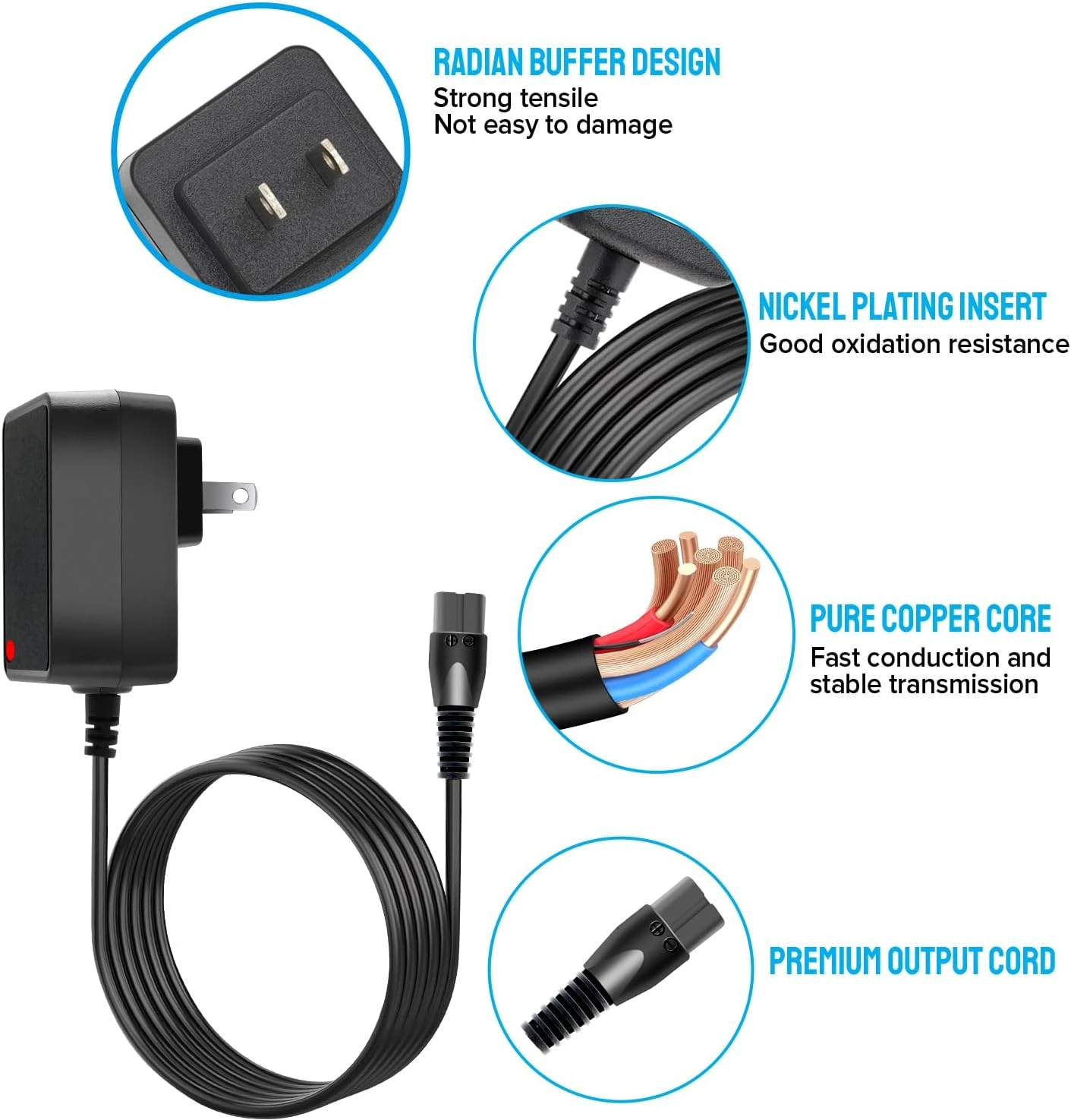 Replace The 1627037 1616326 Charger Power Supply. Compatible With The Power Cord Of The Bissell 3061 2286 22862 2286A 2482 10.8V Lithium-ion Cordless Handheld Vacuum Cleaner(1 Black) 6 Replace The 1627037 1616326 Charger Power Supply. Compatible With The Power Cord Of The Bissell 3061 2286 22862 2286A 2482 10.8V Lithium-ion Cordless Handheld Vacuum Cleaner(1 Black) - Image 4