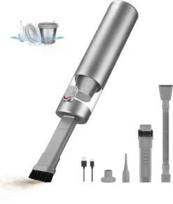 Brigii Crevice Vacuum, Handheld Vacuum & Air Duster & Hand Pump 3 In 1, Cordless Mini Vacuum, 3 Kinds Of Crevice Nozzles, Lightweight 1lbs,USB Rechargeable-M1