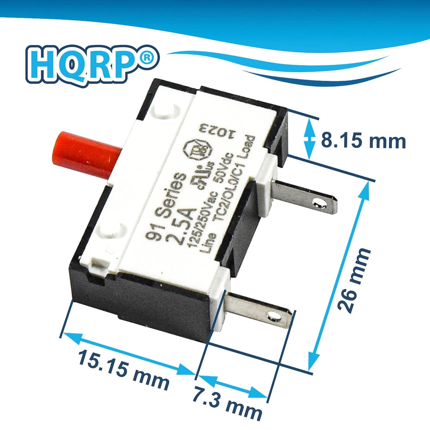 HQRP Push-to-Reset Thermal Circuit Breaker Switch 91-Series Compatible With Dyson DC27 DC41 DC65 DC66 UP13 UP19 UP20 Upright Vacuum 917733-01 DY-91773301 916168-01 125VAC 250VAC 50VDC 2.5A, UL Listed 9 HQRP Push-to-Reset Thermal Circuit Breaker Switch 91-Series Compatible With Dyson DC27 DC41 DC65 DC66 UP13 UP19 UP20 Upright Vacuum 917733-01 DY-91773301 916168-01 125VAC 250VAC 50VDC 2.5A, UL Listed - Image 7