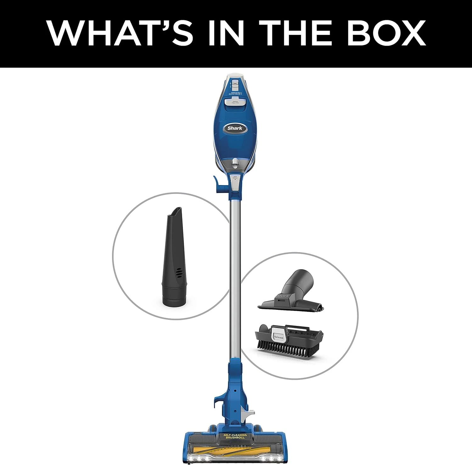 Shark HV343AMZ Rocket Corded Stick Vacuum With Self-Cleaning Brushroll, Lightweight & Maneuverable, Perfect For Pet Hair Pickup, Converts To A Hand Vacuum, With Crevice & Upholstery Tools, Blue/Silver 10 Shark HV343AMZ Rocket Corded Stick Vacuum With Self-Cleaning Brushroll, Lightweight & Maneuverable, Perfect For Pet Hair Pickup, Converts To A Hand Vacuum, With Crevice & Upholstery Tools, Blue/Silver - Image 8