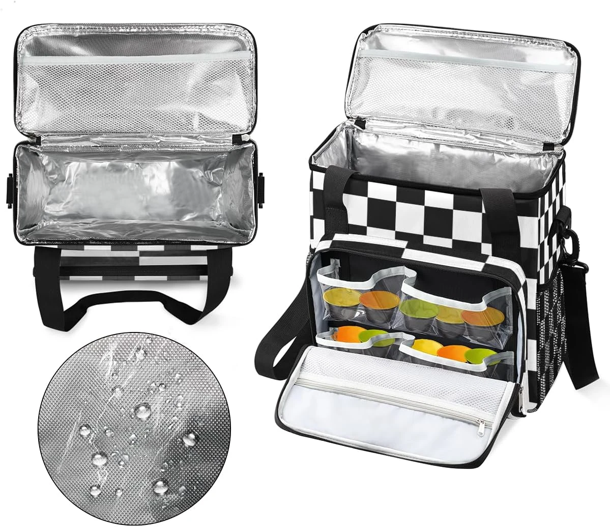 Cfpolar Coffee Maker Carrying Bag Black White Checkerboard Plaid Travel Coffee Machine Bag Carrying Organizer Case Portable Single Serve Coffee Brewer Tote Bag Storage Bag For Camping Picnic 6 Cfpolar Coffee Maker Carrying Bag Black White Checkerboard Plaid Travel Coffee Machine Bag Carrying Organizer Case Portable Single Serve Coffee Brewer Tote Bag Storage Bag For Camping Picnic - Image 4