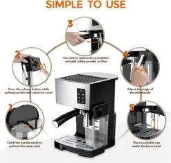 XiVue Coffee Maker Coffee Pot Coffee Machine Cafetera Espresso Coffee Maker Machine With Automatic Milk Frothing System (Color : JS-100, Size : UK) (Js 100) (Js 100) -Small Appliance Store 71KYq7BT1RL. AC SL1500