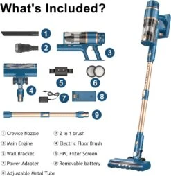 PRETTYCARE Cordless Vacuum Cleaner, 28Kpa Stick Vacuum With Powerful Brushless Motor, LED Touch Display, 45 Mins Long Runtime, Lightweight Vacuum Cleaner For Hard Floor Carpet Pet Hair, P2 -Small Appliance Store 71KbsgCv4QL. AC SL1500