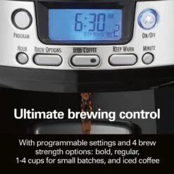 Hamilton Beach One Press Programmable Dispensing Drip Coffee Maker With 12 Cup Internal Brew Pot, Water Reservoir, Black & Stainless (47950) 17 Hamilton Beach One Press Programmable Dispensing Drip Coffee Maker With 12 Cup Internal Brew Pot, Water Reservoir, Black & Stainless (47950) -Small Appliance Store 71LFHsO0VKL. AC SL1500