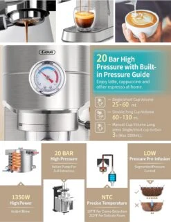 Gevi Espresso Machine & Coffee Maker - 20Bar Semi Automatic Espresso Machine With Grinder & Steam Wand – All In One Espresso Maker & Latte Machine For Home Dual Heating System -Small Appliance Store 71LaYJ3meL. AC SL1500