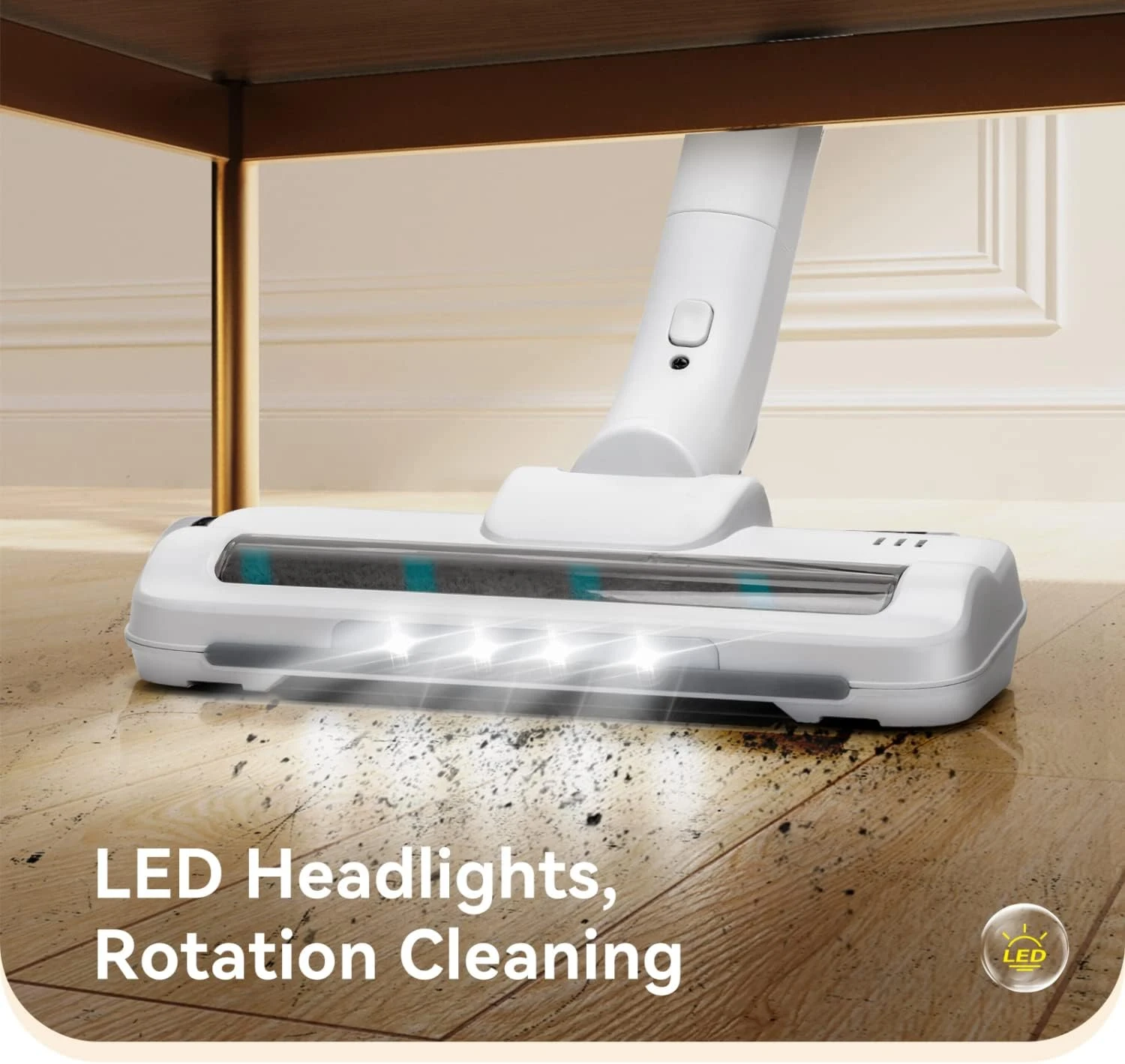 Aigostar Cordless Vacuum Cleaner, 150W Powerful Suction Stick Vacuum With 40 Mins Long Runtime, 4 In 1 Chargeable Vacuum Cordless For Hardwood Floor Pet Hair, Lightweight And LED Lights 4 Aigostar Cordless Vacuum Cleaner, 150W Powerful Suction Stick Vacuum With 40 Mins Long Runtime, 4 In 1 Chargeable Vacuum Cordless For Hardwood Floor Pet Hair, Lightweight And LED Lights - Image 2