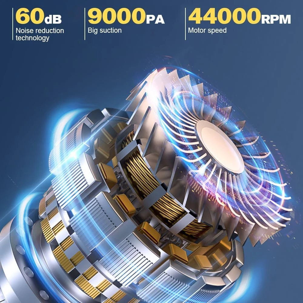 ROWPOZ Car Vacuum Cleaner High Power, 9000PA Strong Suction Wireless Handheld Car Vacuum Cleaner, Handheld Vacuum Cordless Rechargeable Portable Mini Vacuum For Car, Home, Office, Pet Hair Cleaning 4 ROWPOZ Car Vacuum Cleaner High Power, 9000PA Strong Suction Wireless Handheld Car Vacuum Cleaner, Handheld Vacuum Cordless Rechargeable Portable Mini Vacuum For Car, Home, Office, Pet Hair Cleaning - Image 2