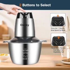 Food Processors Electric, Meat Grinder 2L Stainless Steel Meat Blender Food Chopper For Meat, Onion, Vegetables With 2pcs Bi-Level Blades, 2 Speed, 500W, 8 Cup (Meat Grinder With Single Bowl) -Small Appliance Store 71M2ZMrbizL. AC SL1500