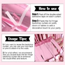 3 Pack Foil Fringe Curtains Backdrop, 3.28Ft X 8.2Ft Metallic Tinsel Foil Fringe Streamer Curtains For Photo Booth, Christmas, Halloween, Birthday, Wedding Party Decorations(Pink) -Small Appliance Store 71OAa9JesYL. AC SL1500