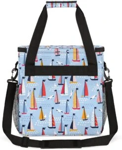 Cfpolar Coffee Maker Carrying Bag Colorful Sailboat Travel Coffee Machine Bag Carrying Organizer Case Portable Single Serve Coffee Brewer Tote Bag Storage Bag For Camping Picnic -Small Appliance Store 71OAfSOABL. AC SL1200