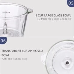 Electric Food Chopper, 8-Cup Food Processor By Homeleader, 2L Glass Bowl Grinder For Meat, Vegetables, Fruits And Nuts, Stainless Steel Motor Unit And 4 Sharp Blades, 300W 17 Electric Food Chopper, 8-Cup Food Processor By Homeleader, 2L Glass Bowl Grinder For Meat, Vegetables, Fruits And Nuts, Stainless Steel Motor Unit And 4 Sharp Blades, 300W -Small Appliance Store 71OQ97nbJJS. AC SL1500