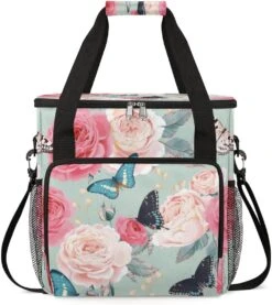 Cfpolar Coffee Maker Carrying Bag Peony Roses And Butterfly Travel Coffee Machine Bag Carrying Organizer Case Portable Single Serve Coffee Brewer Tote Bag Storage Bag For Camping Picnic -Small Appliance Store 71OsRgXbDwL. AC SL1200 1