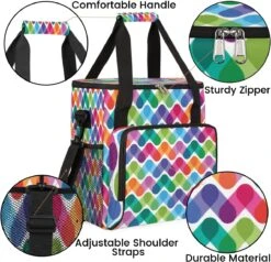 Cfpolar Coffee Maker Carrying Bag Abstract Geometric Colorful Pattern Travel Coffee Machine Bag Carrying Organizer Case Portable Single Serve Coffee Brewer Tote Bag Storage Bag For Camping Picnic -Small Appliance Store 71PO eUb02L. AC SL1200